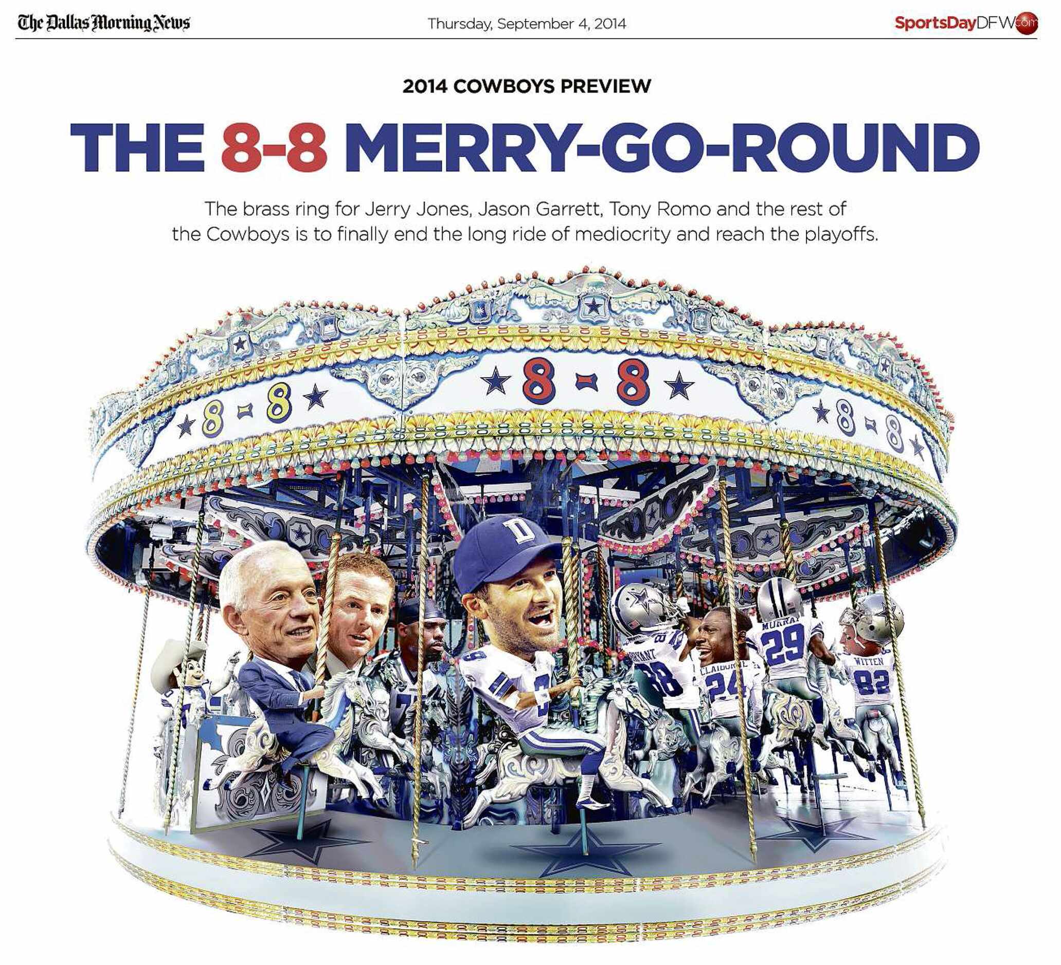 The cover of The Dallas Morning News' Cowboys preview section in 2014.