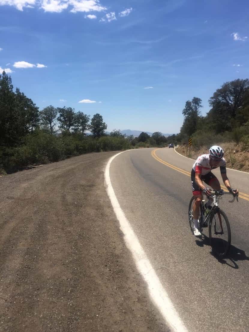 Craig Miller of The Ticket radio rides through Arizona as part of the 3,070-mile Race Across...