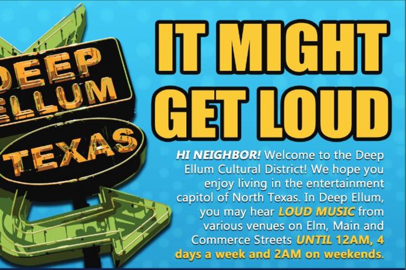 A proposed flyer from the Deep Ellum Foundation about what life is like in the district.