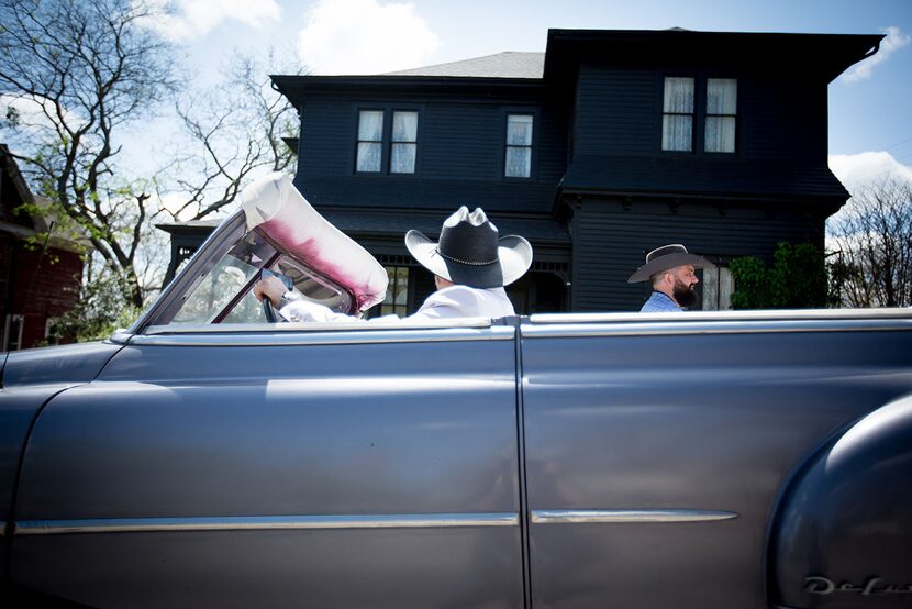 "Jolene," a 1953 Chevy DeLuxe convertible named after the Dolly Parton song, outside the...