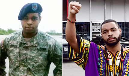 Army veteran Micah Johnson, the gunman, is shown when he was in the military and more...