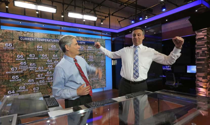 As David Finfrock (left) steps away from the chief meteorologist role, Rick Mitchell steps in. 