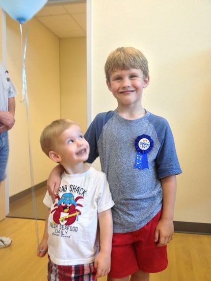 Noah Schoenfeld (left) and Charlie Schoenfeld on Charlie's seventh birthday