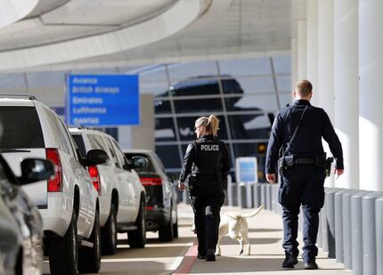 Dallas-Fort Worth International Airport Department of Public Safety officer Heather Bill...