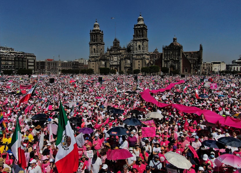 Anti-government demonstrators protest against recent reforms pushed by President Andres...