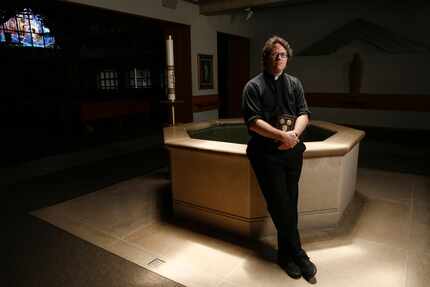 Father Joshua Whitfield is photographed at St. Rita Catholic Community on Wednesday, June 3,...