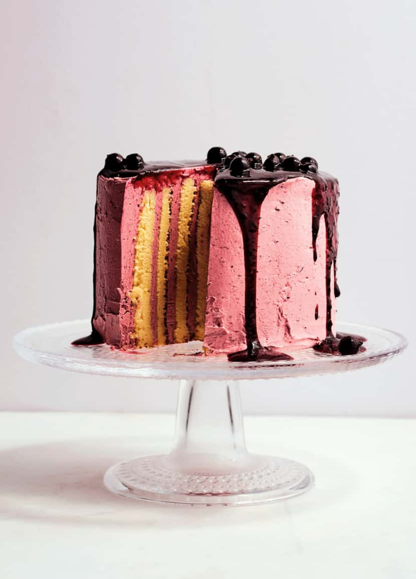 Lemon and Blackcurrant Stripe Cake from Sweet: Desserts  from  London's  Ottolenghi.