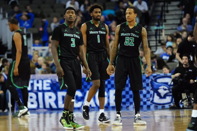 Dec 21, 2015; Omaha, NE, USA; North Texas Mean Green guard Ja'Michael Brown (3), forward...