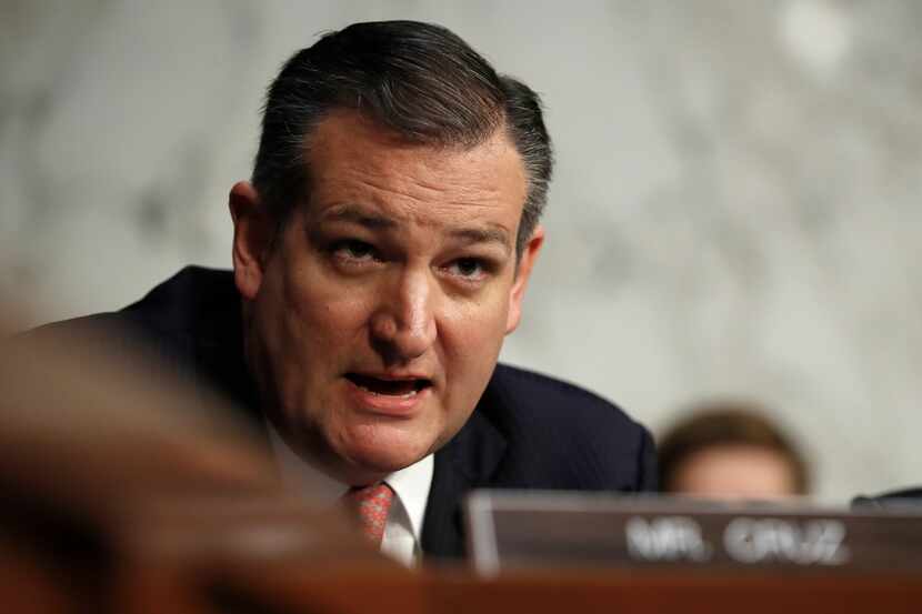 FILE - In this Dec. 6, 2017, file photo, Sen. Ted Cruz, R-Texas, speaks during a Senate...