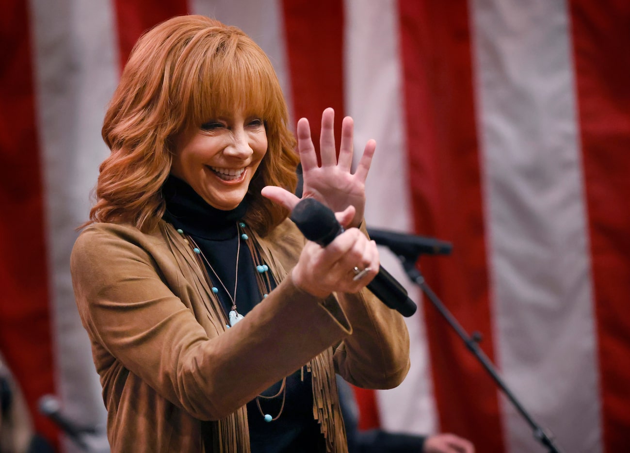 Country music legend Reba McEntire performed before friends, officials and media gathered...