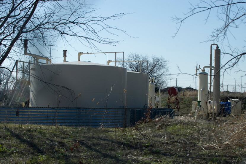 A gas well near the University of Dallas in Irving on Saturday, March 2, 2013. (Cooper...