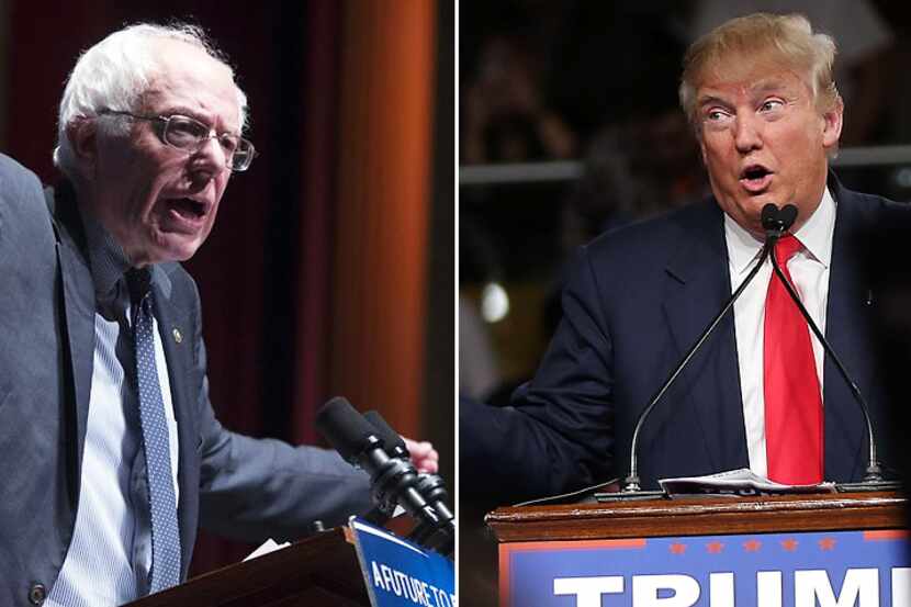 Presidential candidates Bernie Sanders and Donald Trump may be at opposite ends of the...