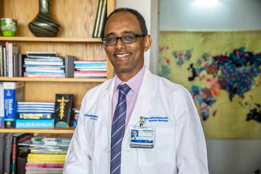 Dr. Mehari Gebreyohanns, a UT Southwestern neurologist, poses for a photograph at Parkland...