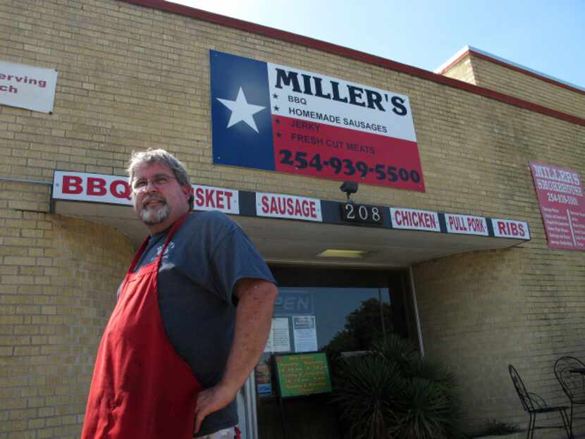 Pitmaster and owner Dirk Miller stands outside Miller's Smokehouse in Belton. Miller's was...