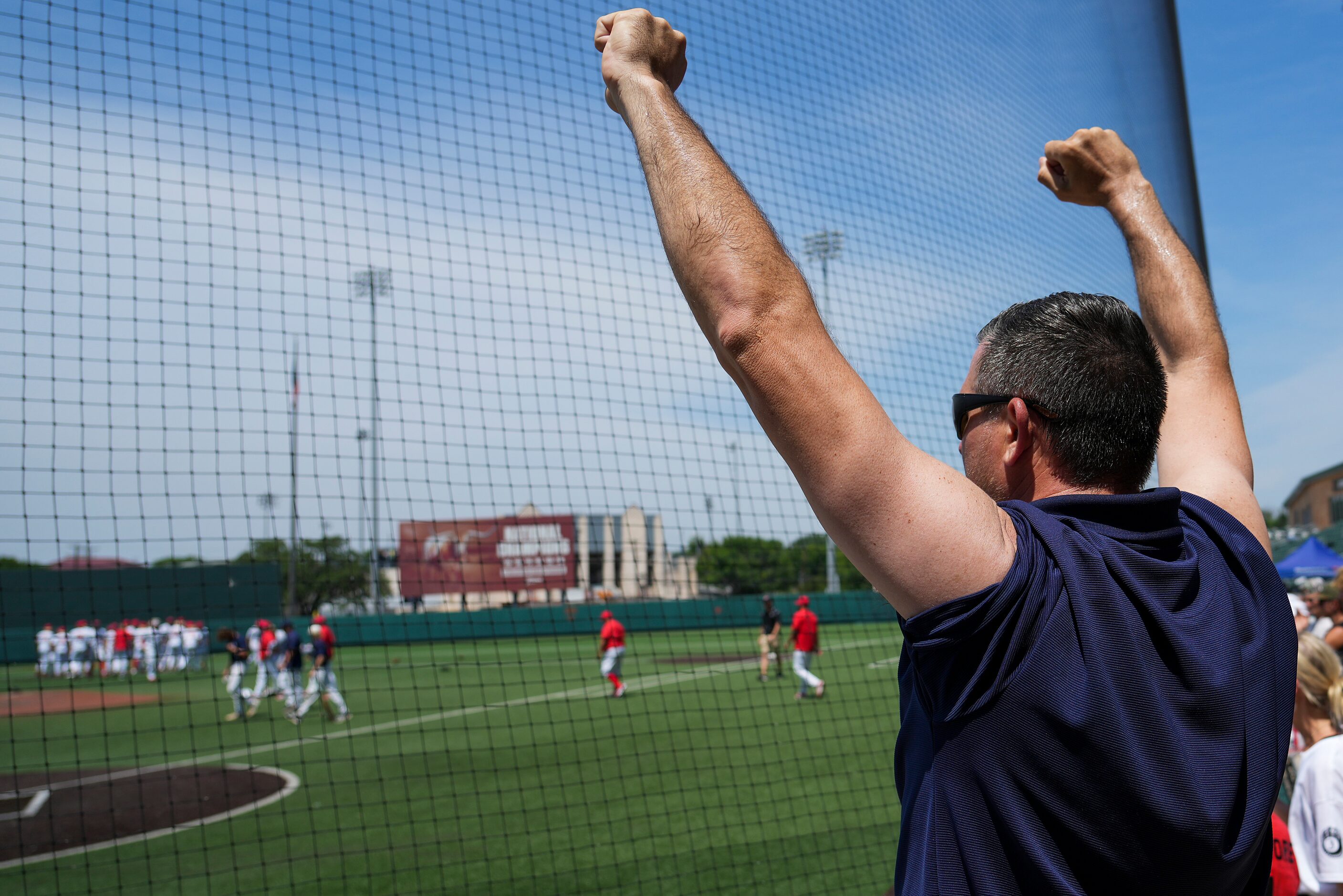 Argyle fans celebrates after the final out of  a victory over China Spring in a UIL 4A...