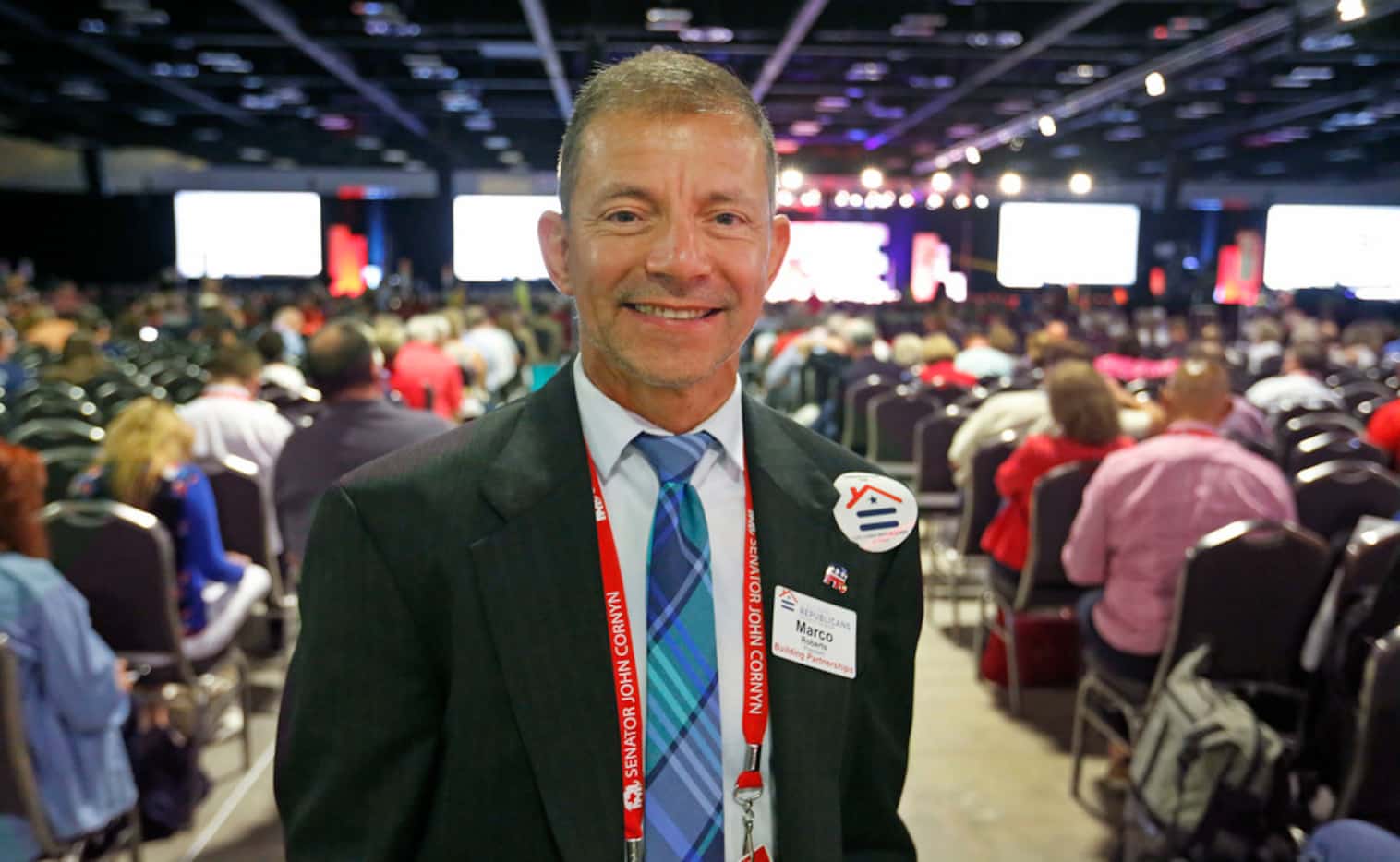 Marco Roberts, President of the Houston Chapter of the Log Cabin Republicans, is pictured at...