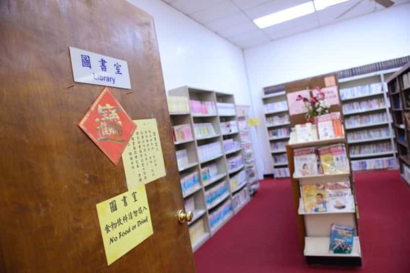 
The library at the Dallas Chinese Community Center has about 20,000 traditional Chinese...