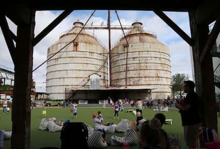 Outdoor playground in Waco in the Magnolia Market at the Silos development created by Chip...