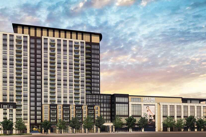 An 18-story Life Time Living tower is planned as part of the Midtown Dallas redevelopment on...