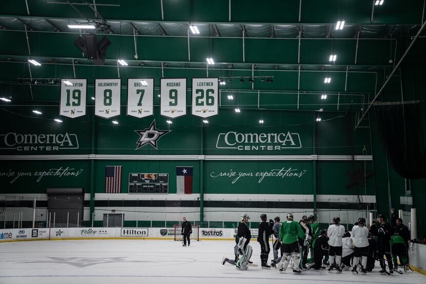 FILE - The Dallas Stars are pictured here during postseason training camp at Comerica Center...