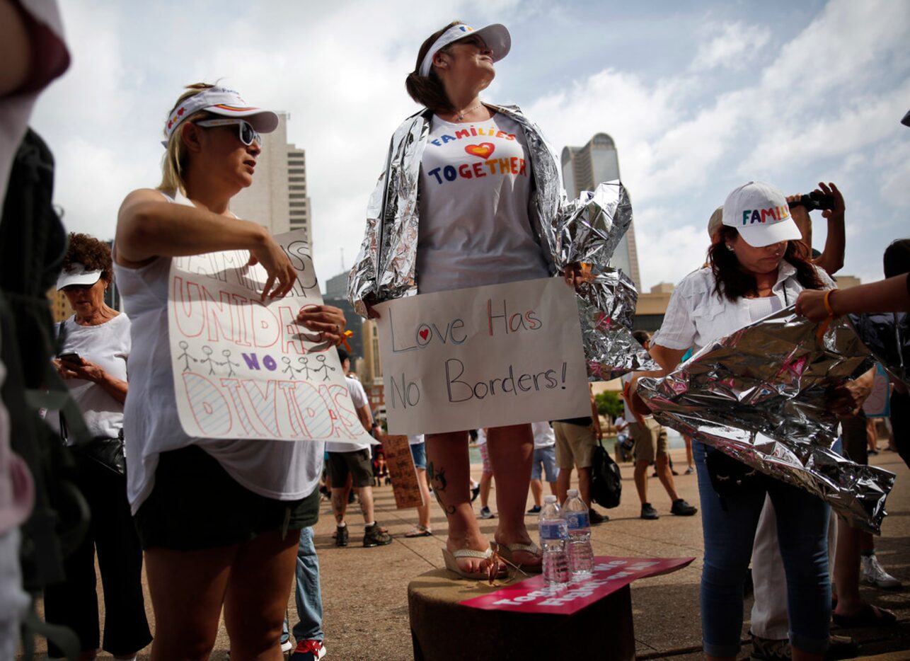 From left: Leticia Salinas of Garland, Mary Garcia of Garland and sister Rosa Hernandez of...