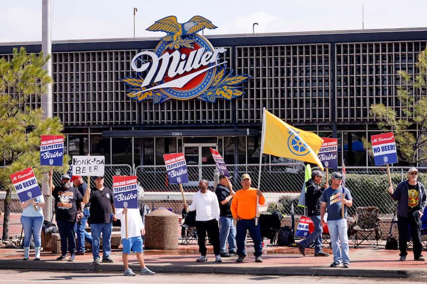 Some of the 420 Molson Coors workers continue to strike outside one of the biggest breweries...