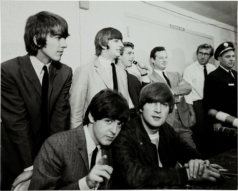 The Beatles at a press conference in Dallas in 1964.