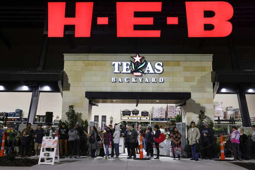 About 250 people waited in line for the grand opening of  H-E-B in Plano a month ago.