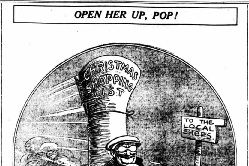 Merchants were on a roll with early shopping by the time a cartoon ran in the 1916...