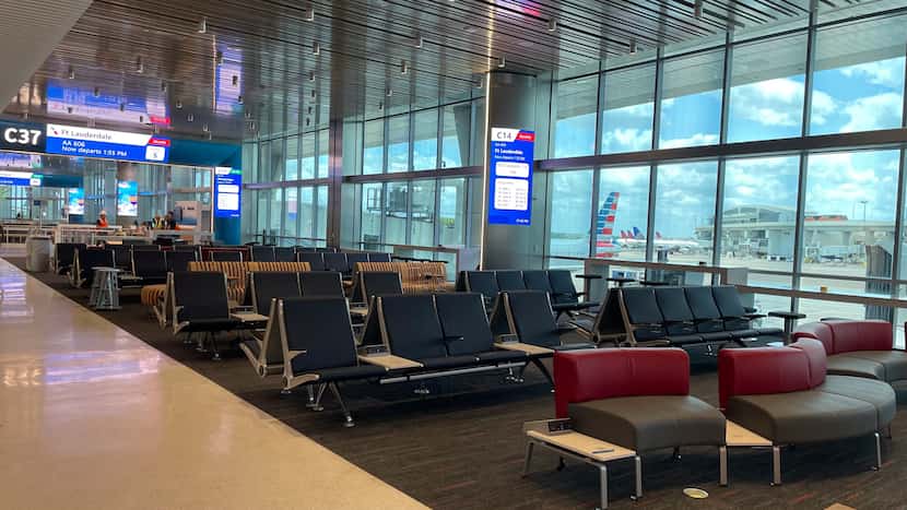The interior of the four-gate expansion at DFW International Airport, which opens on...