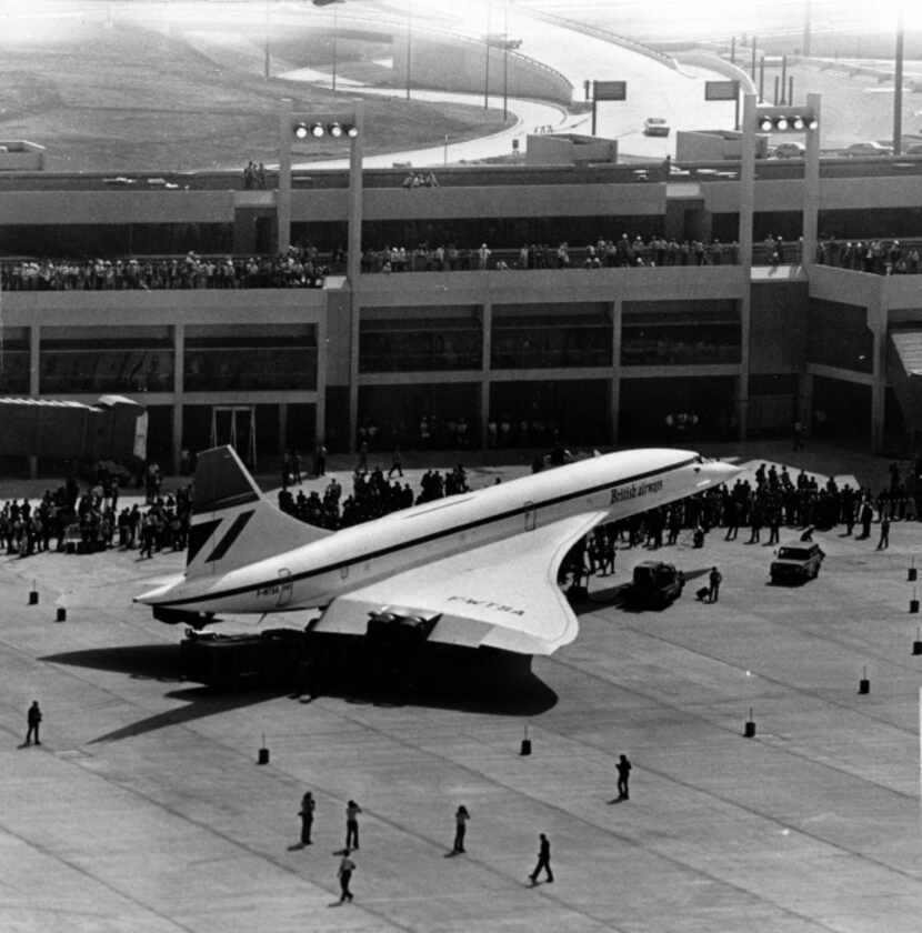 The Concorde supersonic jet, built by Great Britain and France, makes its first United...