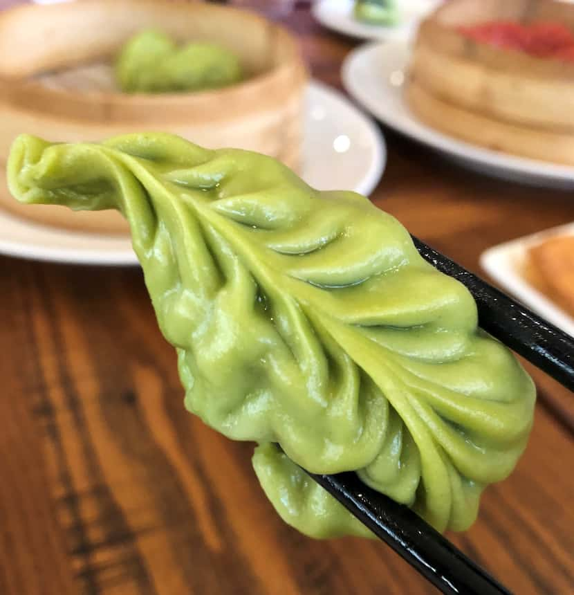 A steamed vegetable dumpling