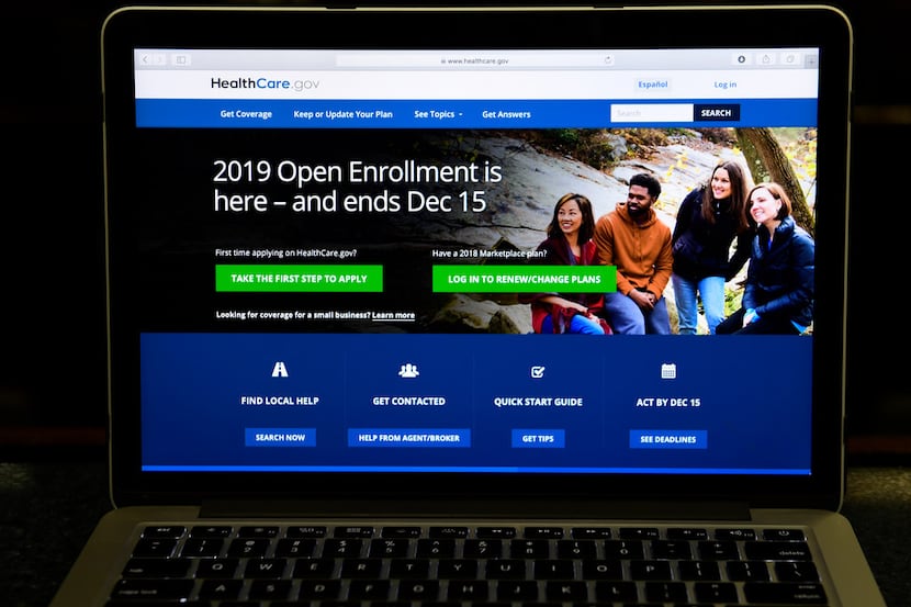 FILE - In this Nov. 1, 2018, file photo, the federal website where consumers can sign up for...