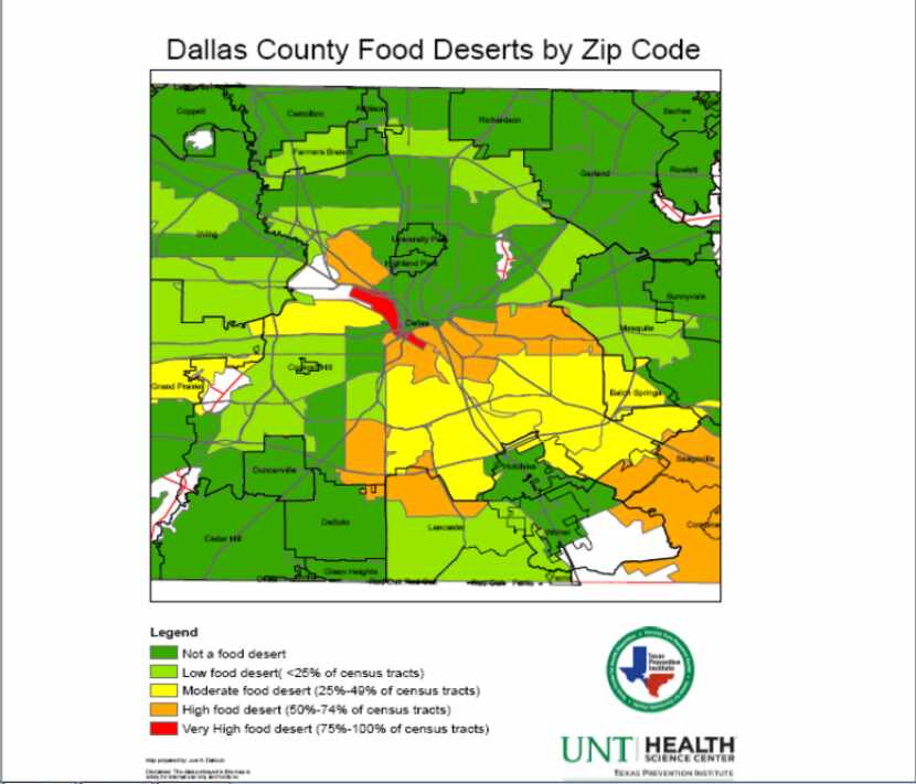  Food deserts in 2012 (Dallas County)