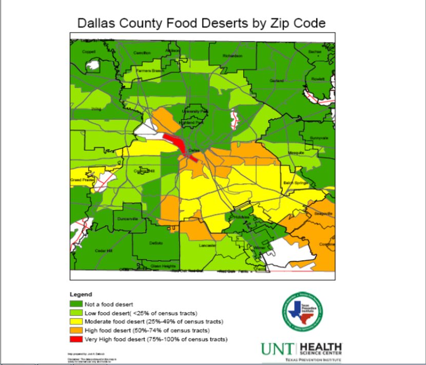  Food deserts in 2012 (Dallas County)