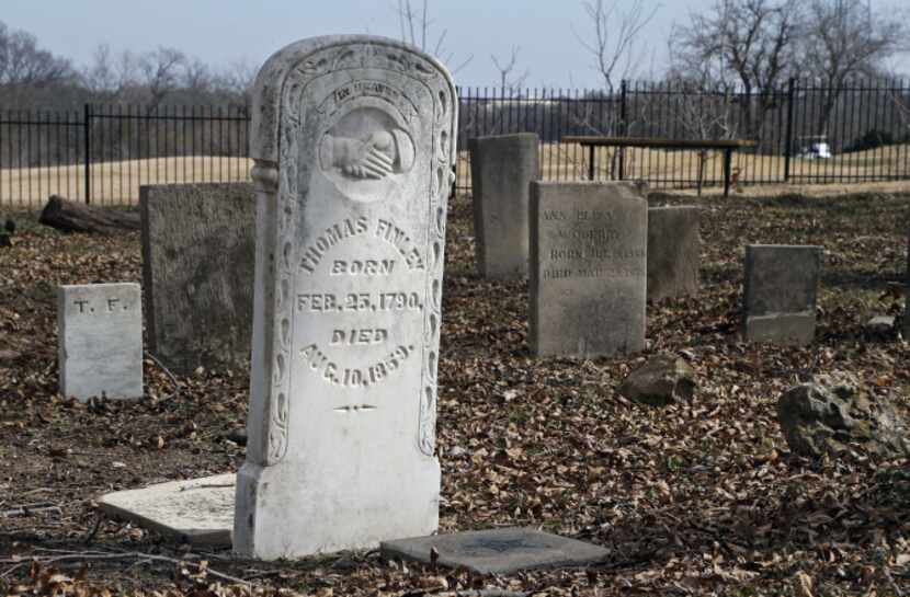 Among the markers at the Young Cemetery is one for Thomas Finley, a veteran of the War of 1812.