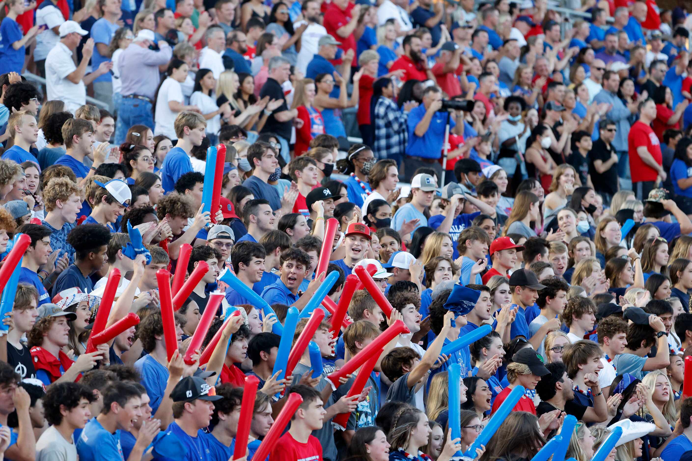 Grapevine fans cheer as they played Colleyville Heritage during the first half of their high...