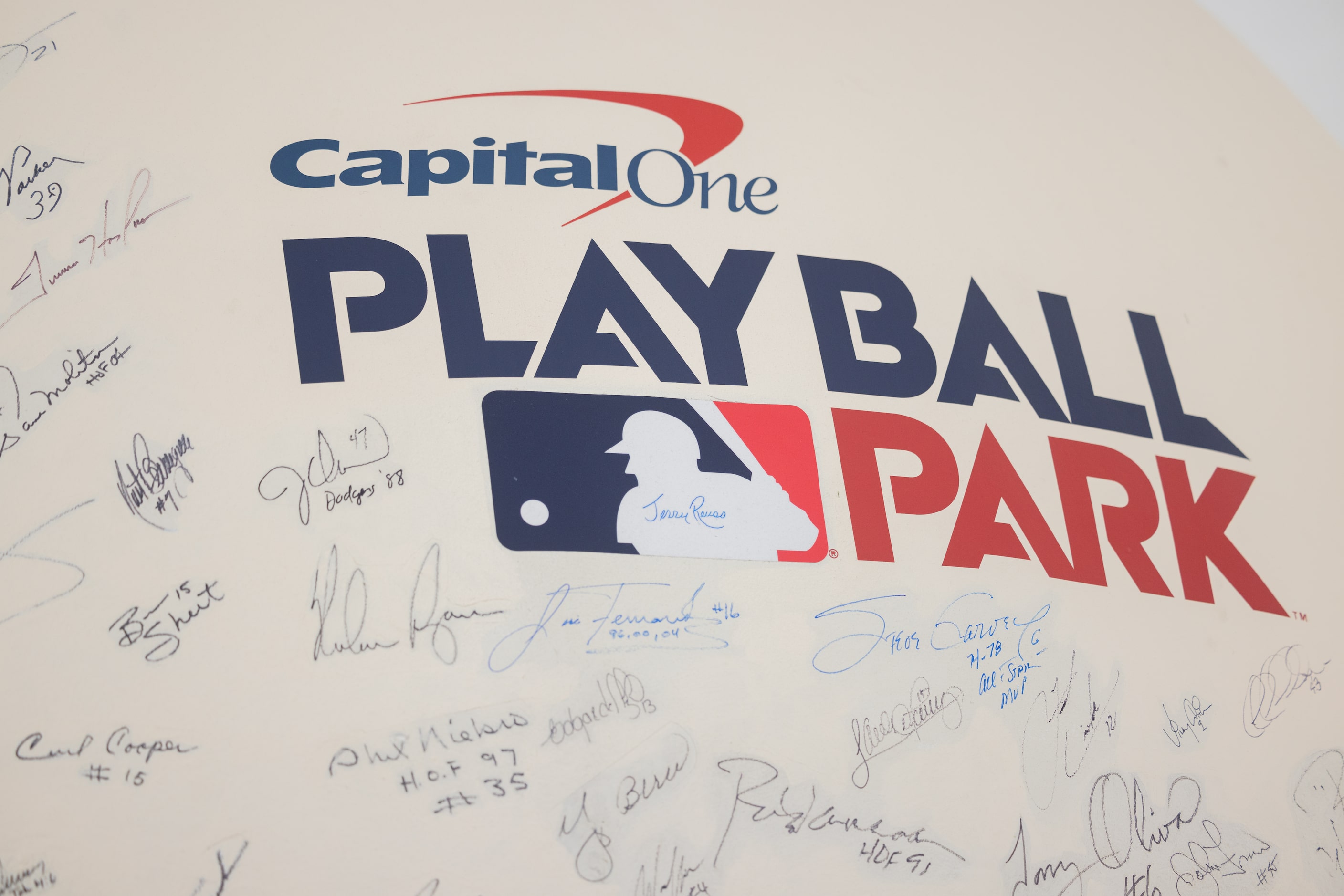 The World’s Largest Baseball, which features autographs from Hall of Famers across...