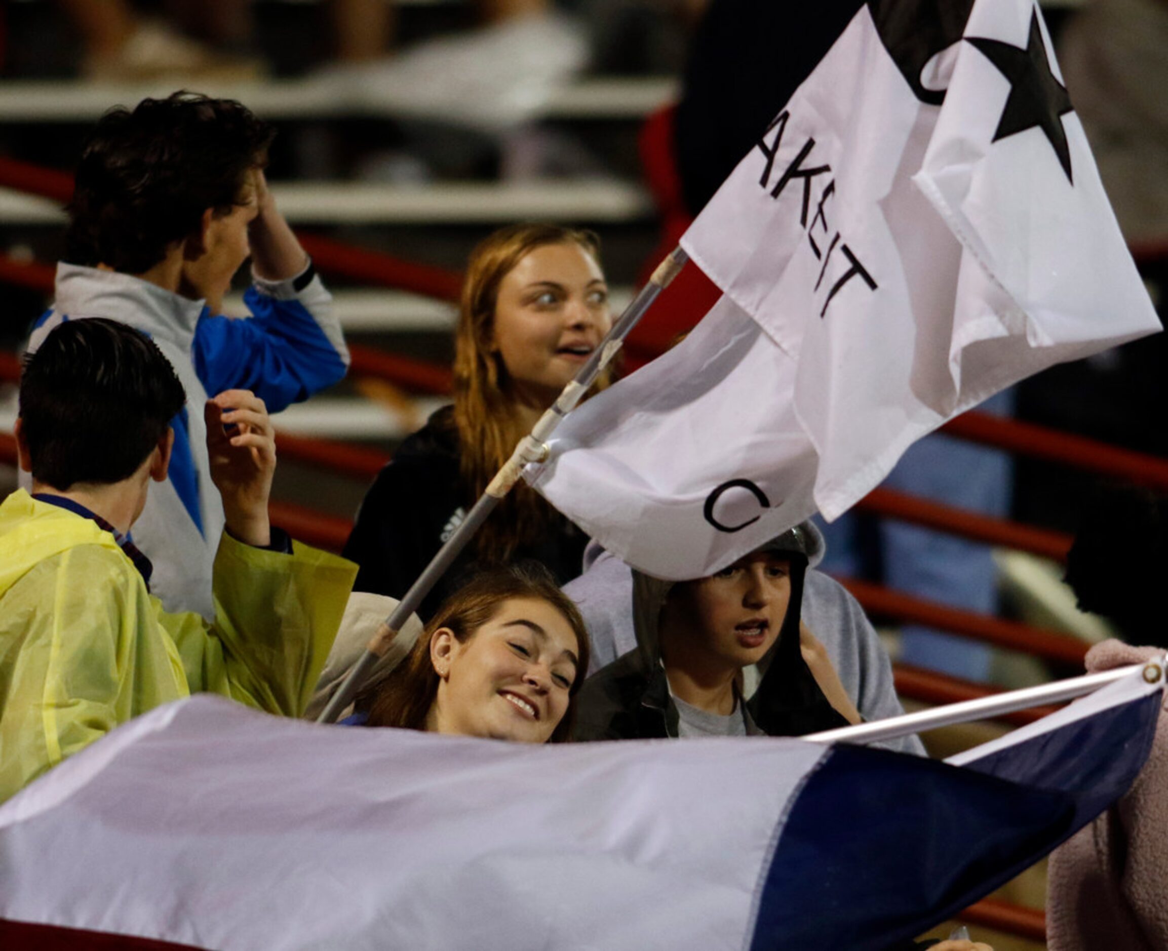 Richardson Pearce fans show their spirit from the student section during the first half of...