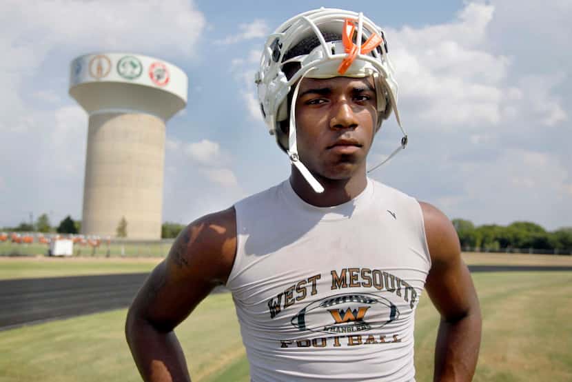 West Mesquite High QB Trevone Boykin poses during a break in a late afternoon workout at the...