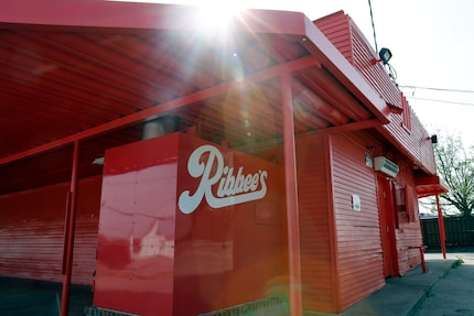 The smoker features the Ribbee’s logo as seen from the outside of the restaurant on March 6,...