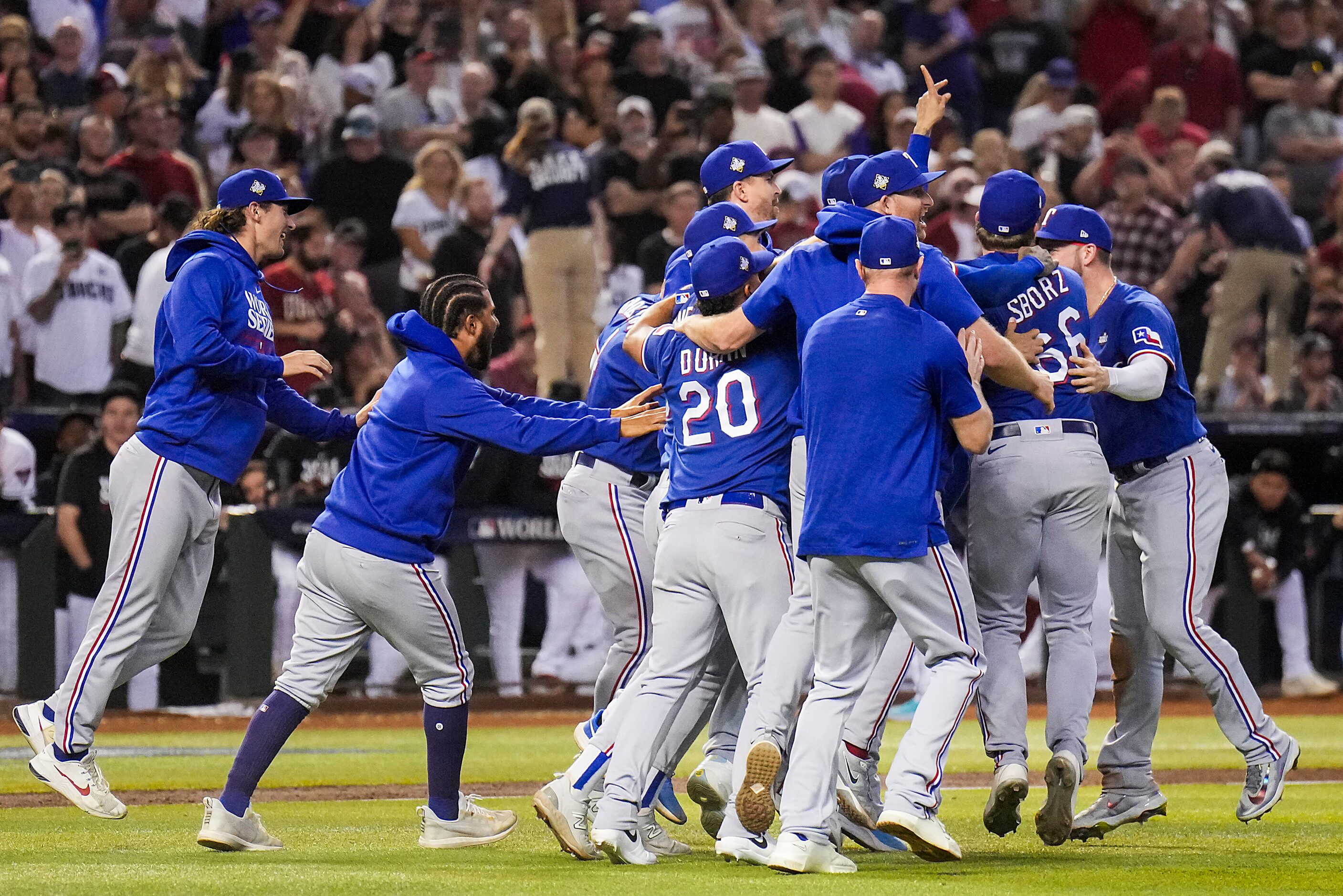 during the  inning in Game 5 of the World Series, Wednesday, Nov. 1, 2023, in Phoenix.