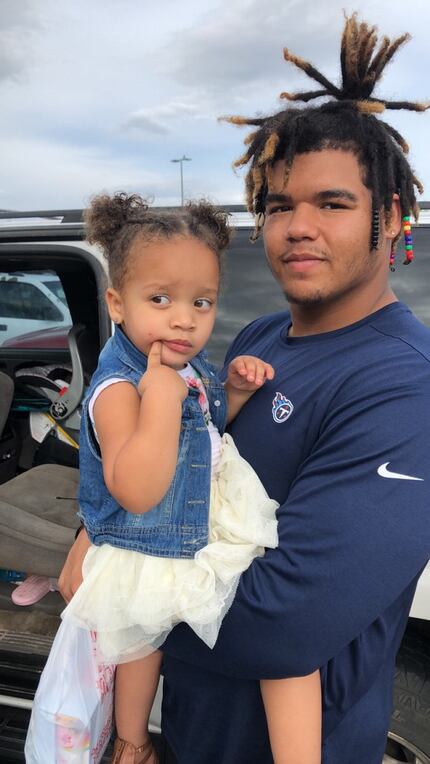 Cowboys rookie defensive tackle Trysten Hill and his little sister, Triniti.