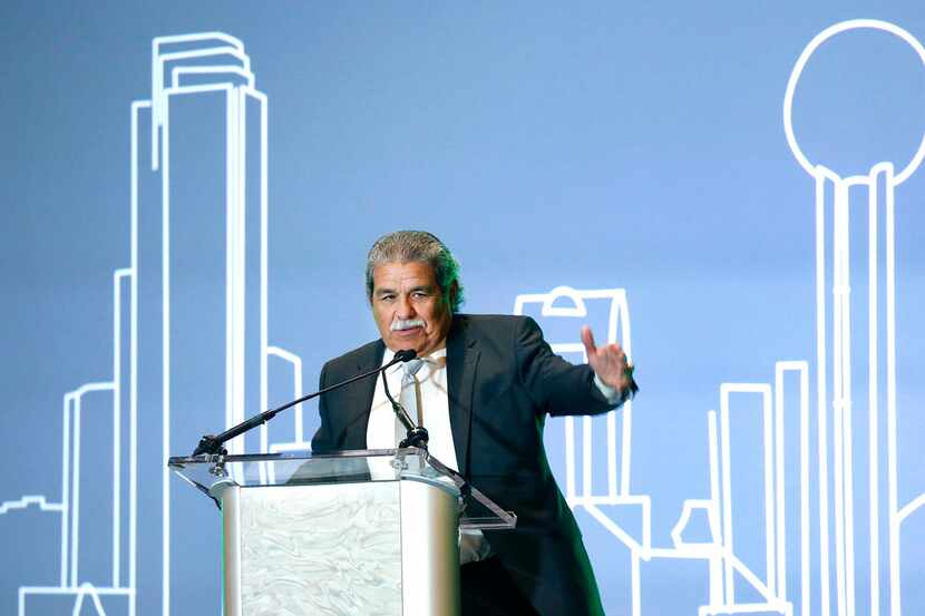 Dallas ISD Superintendent Michael Hinojosa speaks to students during the the 11th Annual...