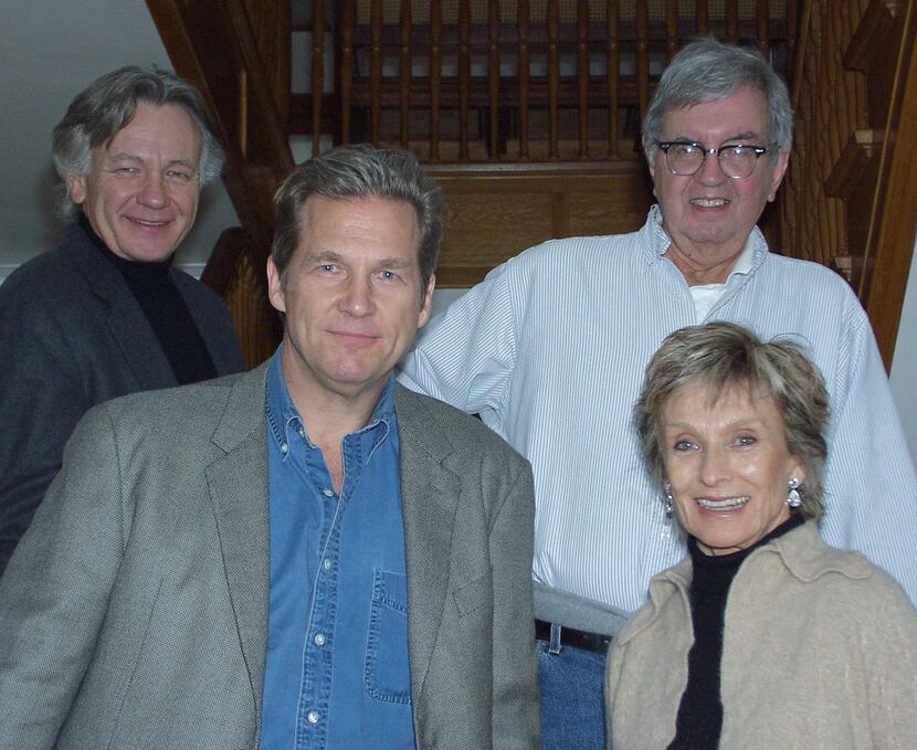 Actors Jeff Bridges, front left, Cloris Leachman, front right, stand with Loyd Catlett and...