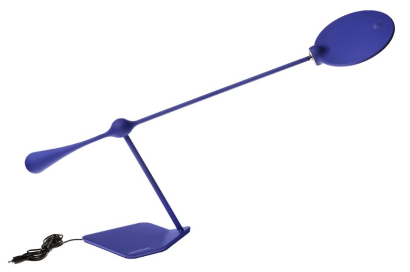 Blue rays: The sleek Trapeze LED light will electrify any desk or tabletop. $350 at Nest,...