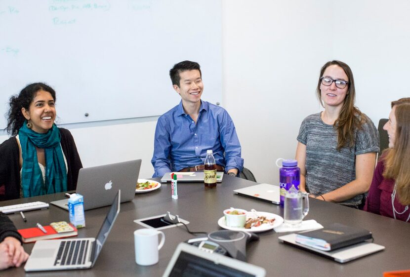 James Zhang, center,  who spearheaded an effort by the website NerdWallet to help borrowers...