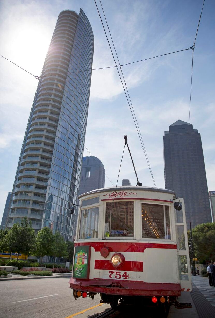 
The McKinney Avenue trolley cars have been credited with spurring redevelopment in Uptown...