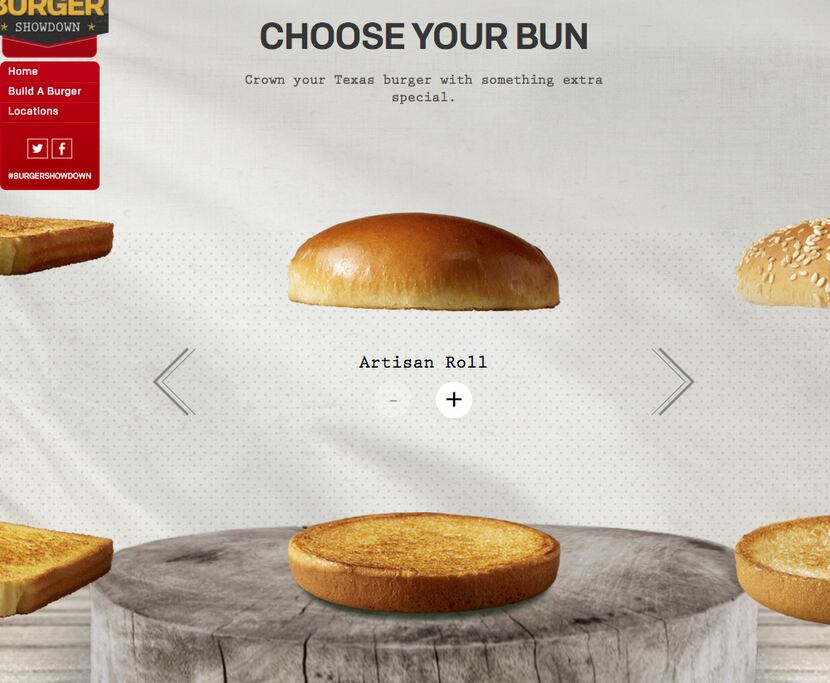 A screen grab of the McDonald's build-your-own burger promotion