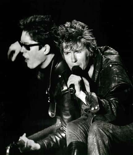 Shot July 19, 1987 - Bass guitarist Tim Butler (left) and lead singer Richard Butler of the...